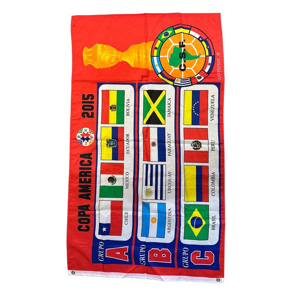 Copa América 2015 Official Banner Flag–Chile Tournament Edition-(61" W x 35" H)